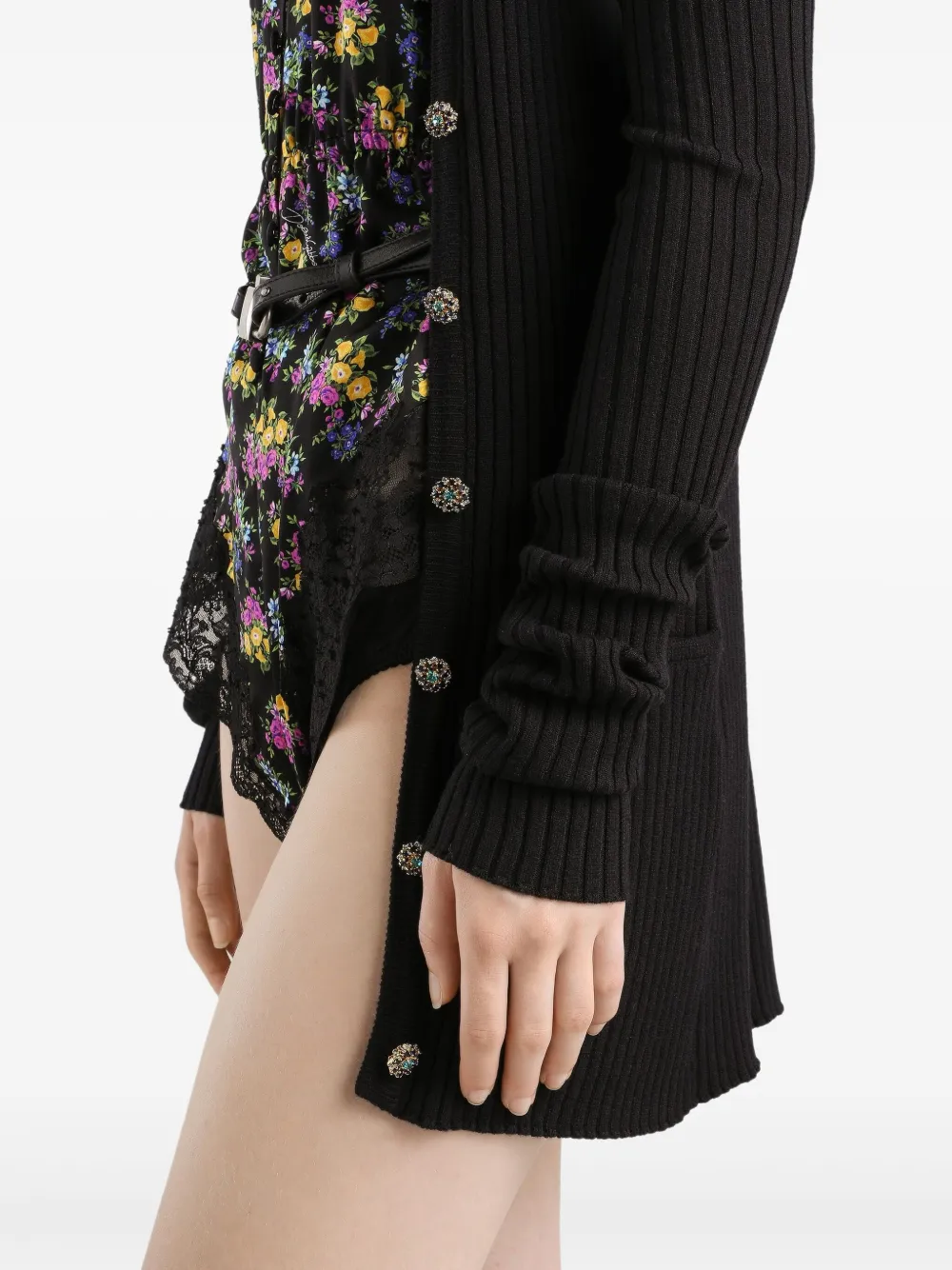 Dolce & Gabbana Geribbeld vest met knoop Zwart