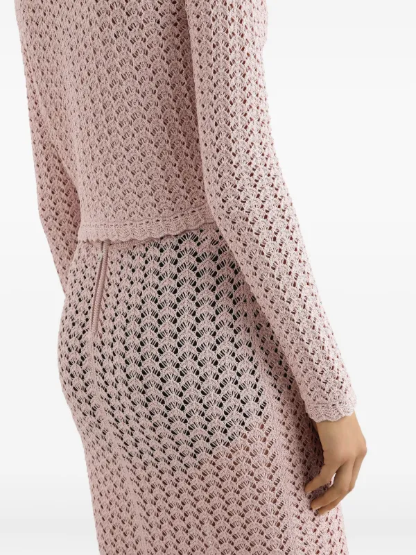 Dolce & Gabbana crochet-knit Cropped Jacket | Pink | FARFETCH