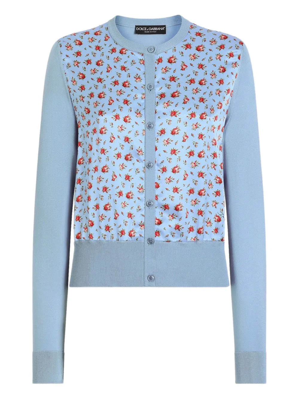 Dolce & Gabbana Cardigan mit Blumen-Print - Blau