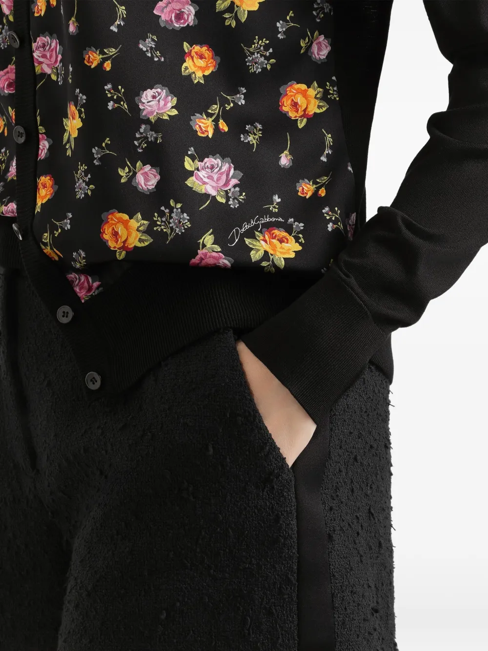 Dolce & Gabbana Vest met bloemenprint Zwart