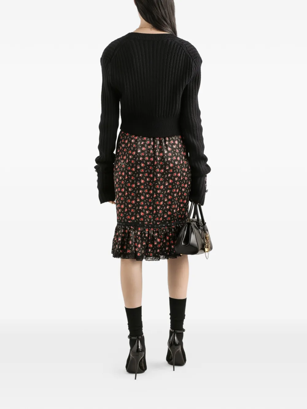  Dolce & Gabbana Button Ribbed Jacket - Black 