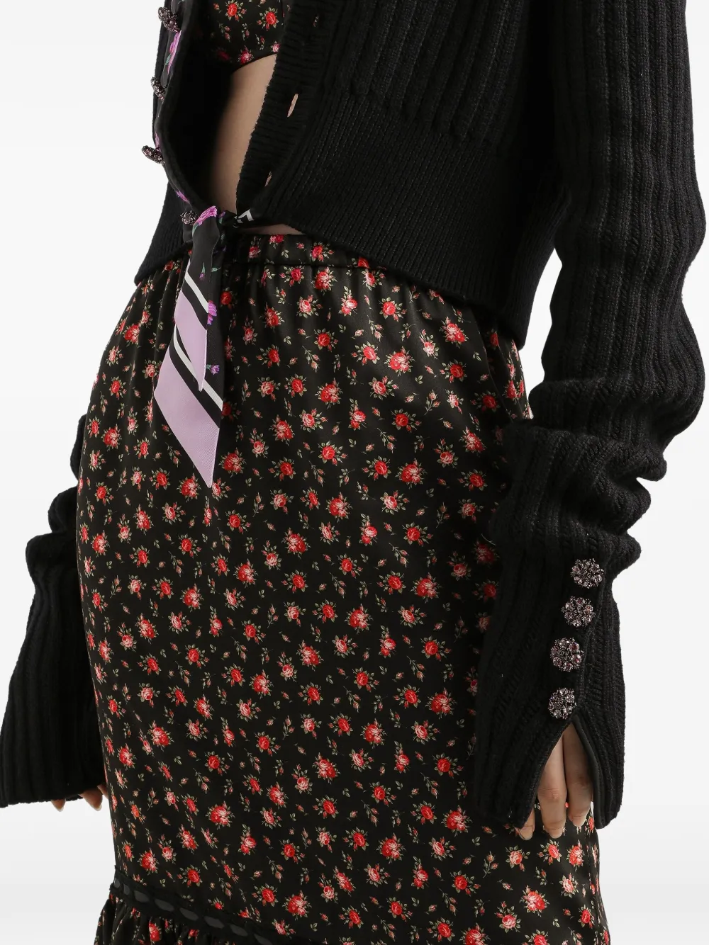 Dolce & Gabbana Geribbeld vest met knoop Zwart