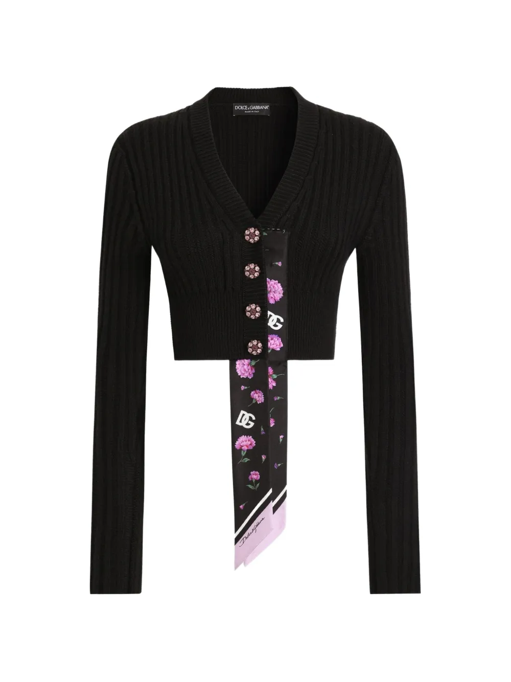 Dolce & Gabbana button ribbed cardigan - Schwarz