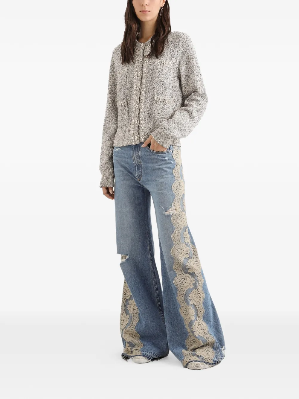  Dolce & Gabbana Pearl-embellished Jacket - Neutrals 