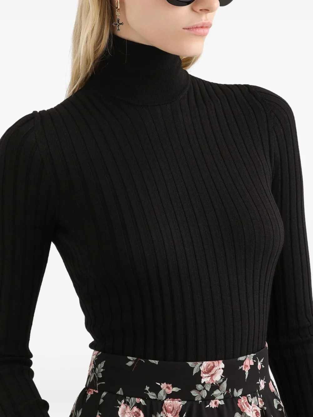 Dolce & Gabbana Geribbelde coltrui Zwart