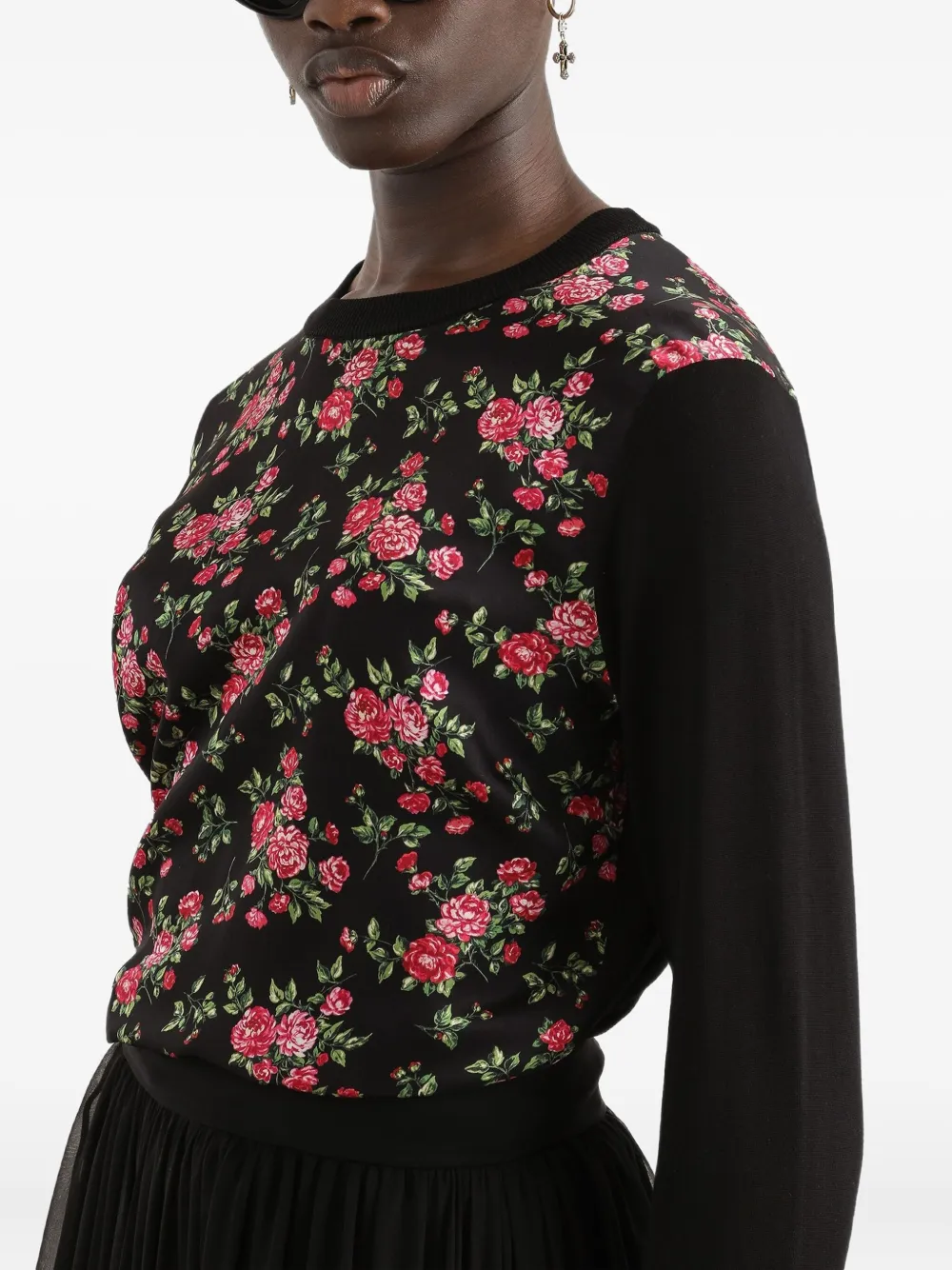 Dolce & Gabbana Trui met bloemenprint Zwart