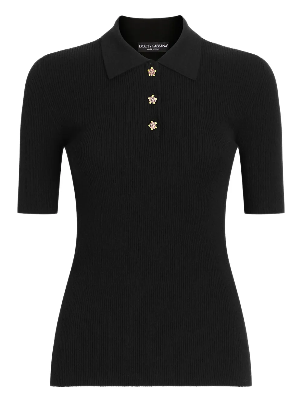 Dolce & Gabbana Polo a coste - Nero