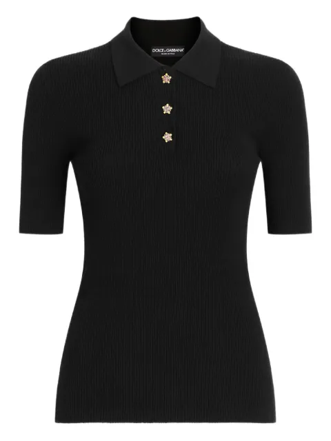 Dolce & Gabbana playera tipo polo tejida de canalé