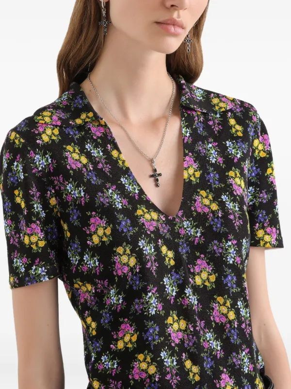 Dolce & Gabbana Floral short-sleeve T-shirt | Black | FARFETCH