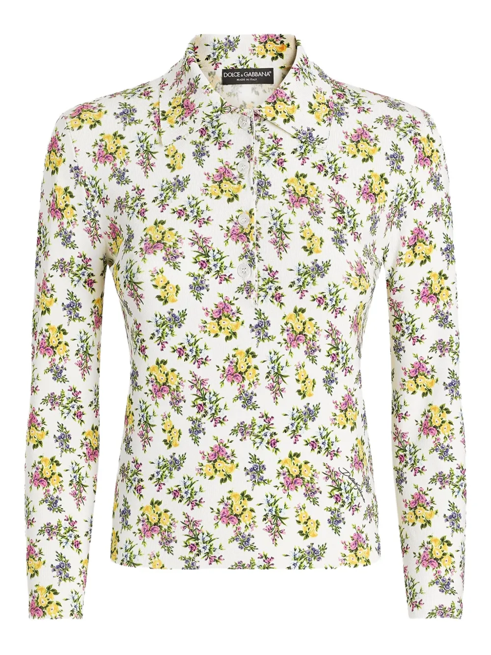 Dolce & Gabbana Polo a fiori - Bianco