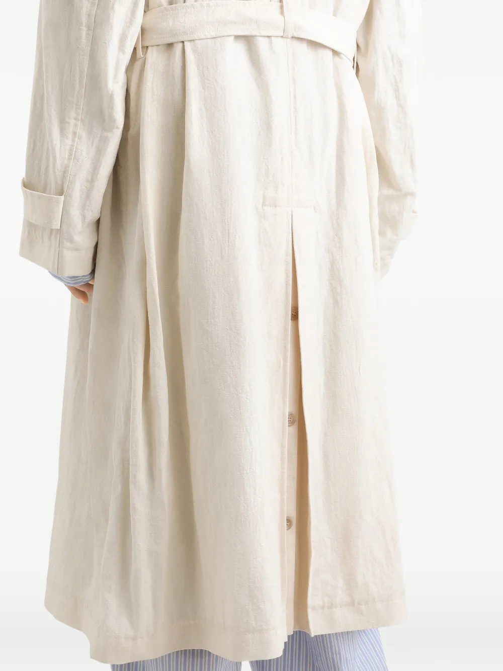 Dolce & Gabbana Katoenen-linnen trenchcoat met knopen Beige