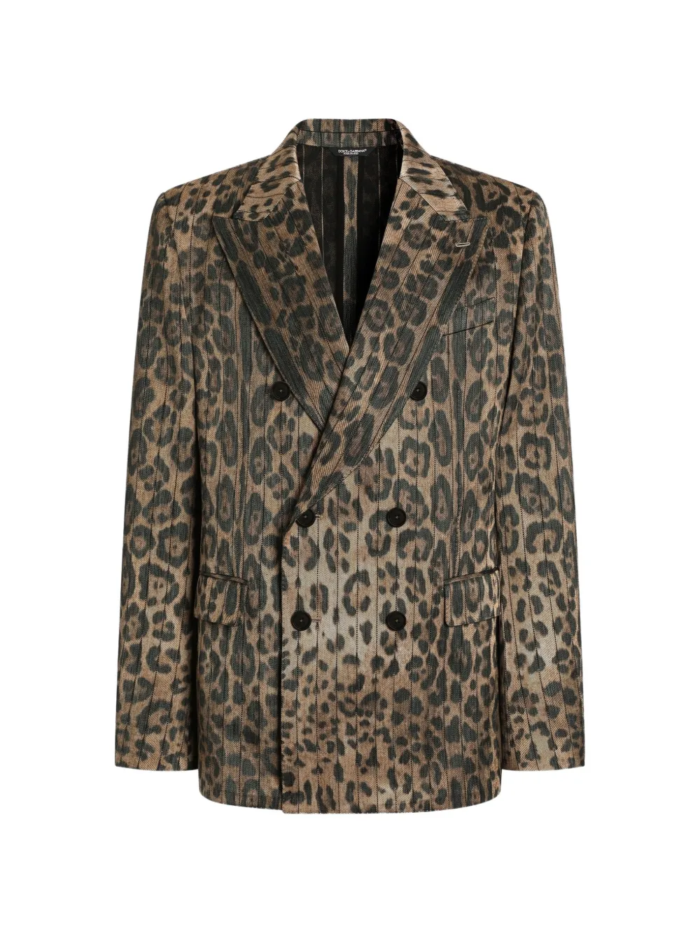 Dolce & Gabbana Doppelreihiges Sakko mit Leoparden-Print - Braun