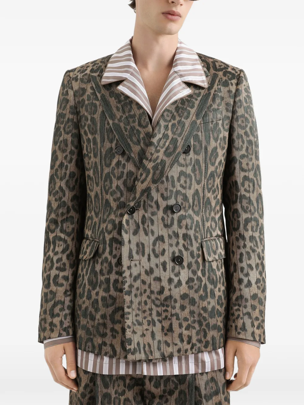 Dolce & Gabbana Jack met dubbele rij knopen Bruin