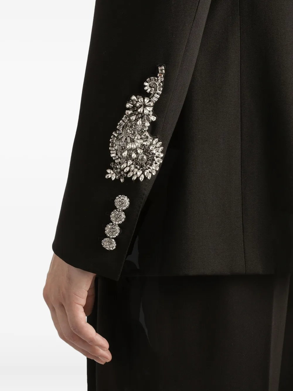 Dolce & Gabbana Verfraaid jack met enkele rij knopen Zwart