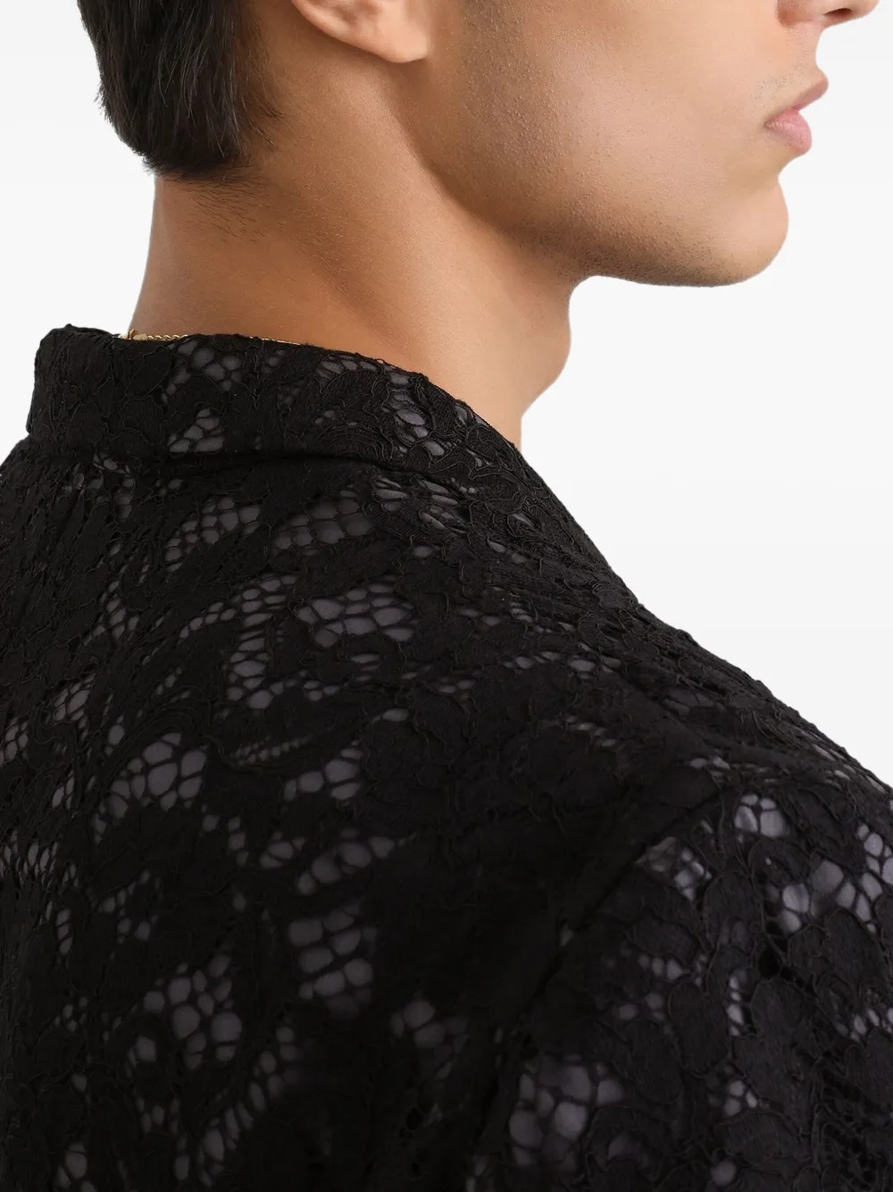 Dolce & Gabbana Kanten blazer met dubbele rij knopen Zwart