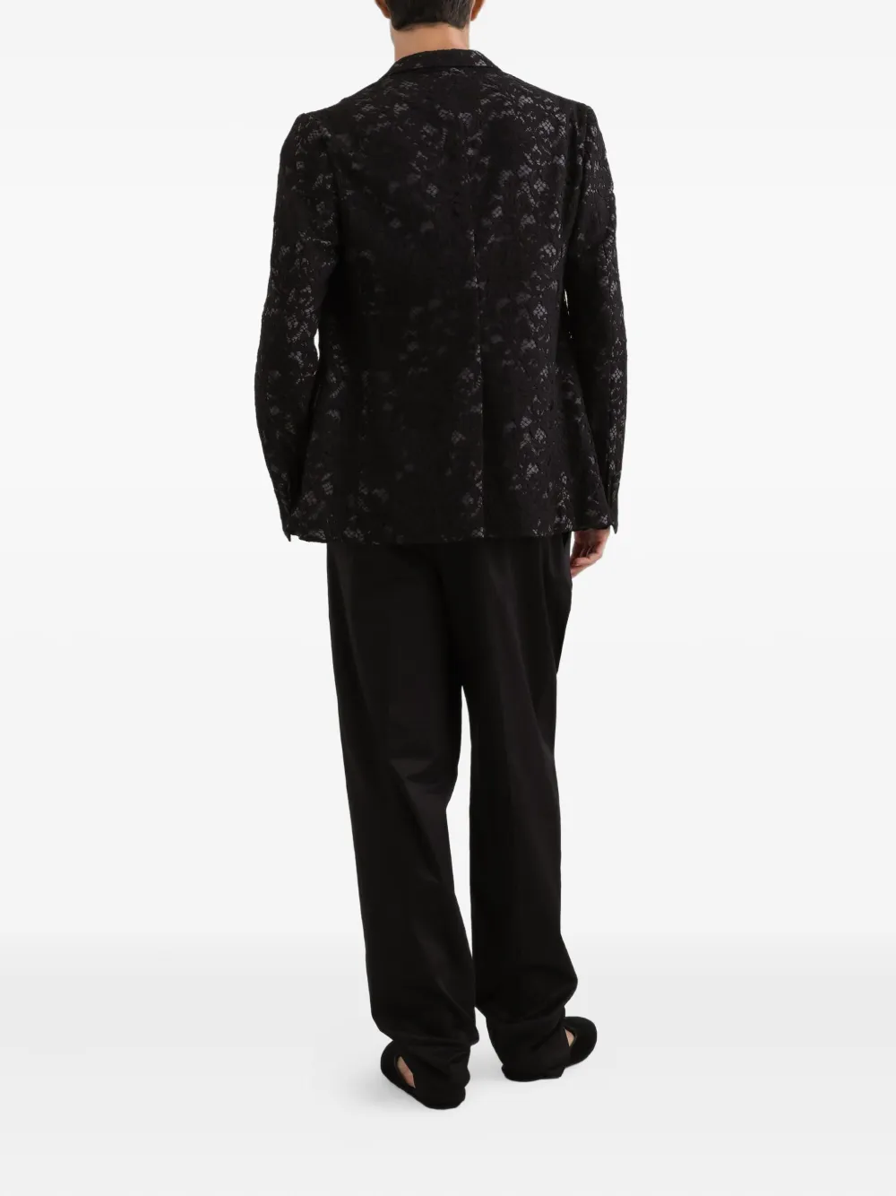 Dolce & Gabbana Kanten blazer met dubbele rij knopen Zwart