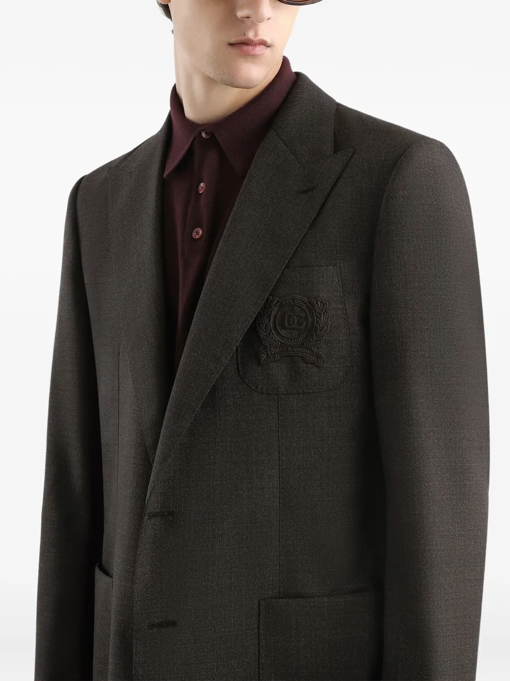 Dolce & Gabbana Blazer met enkele rij knopen Bruin