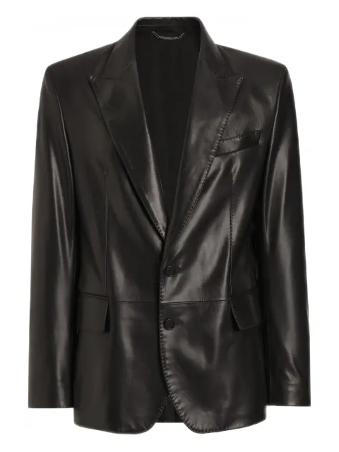 Dolce & Gabbana buttoned leather blazer