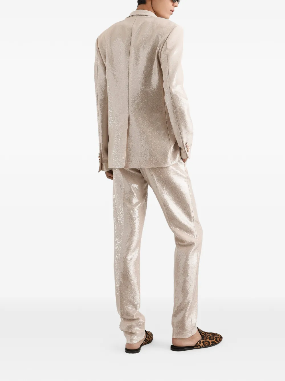 Dolce & Gabbana Blazer verfraaid met pailletten Beige