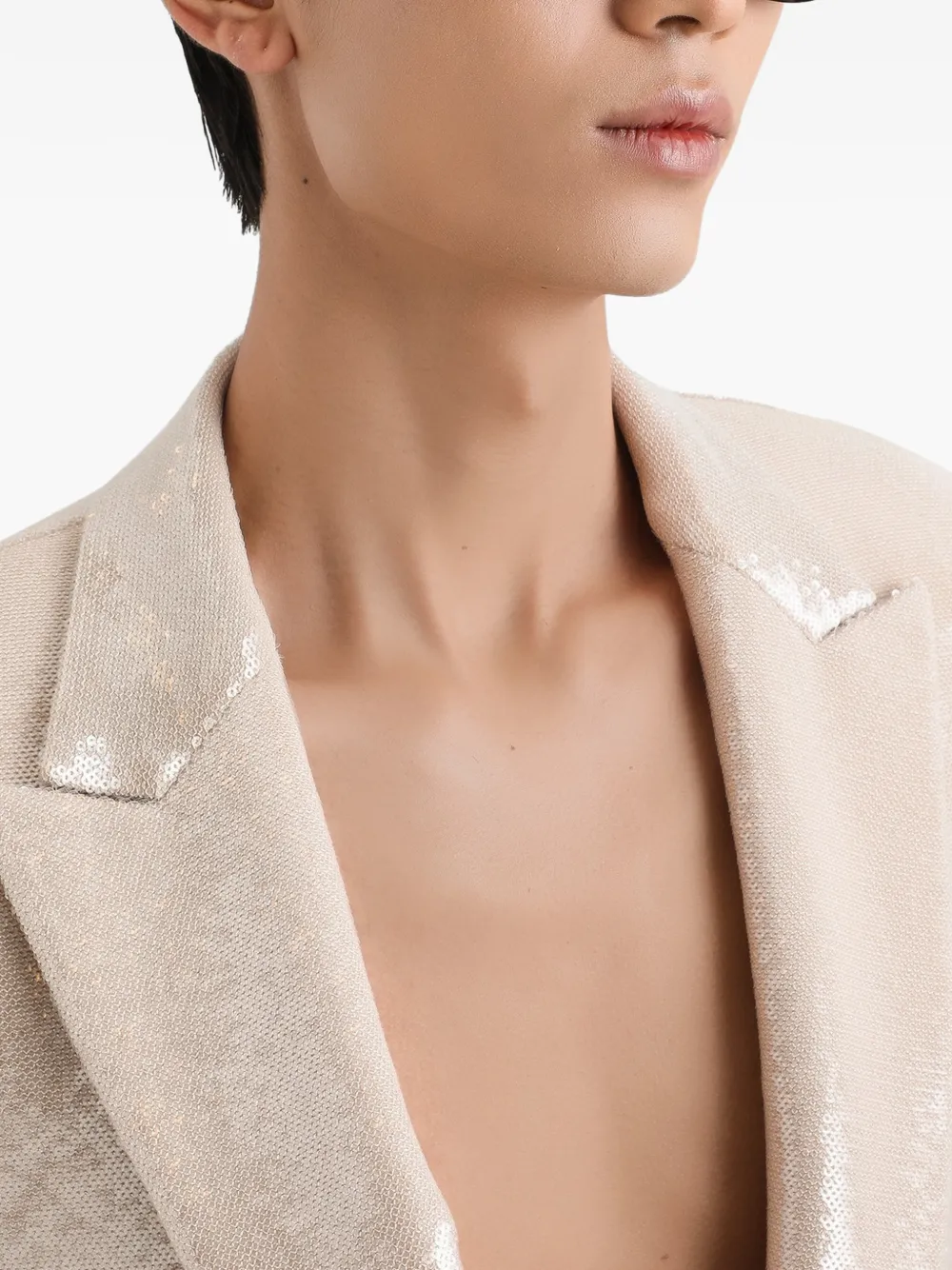 Dolce & Gabbana Blazer verfraaid met pailletten Beige