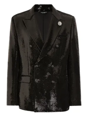 Dolce & Gabbana Sicilia-fit leopard-print Tuxedo Blazer | Black