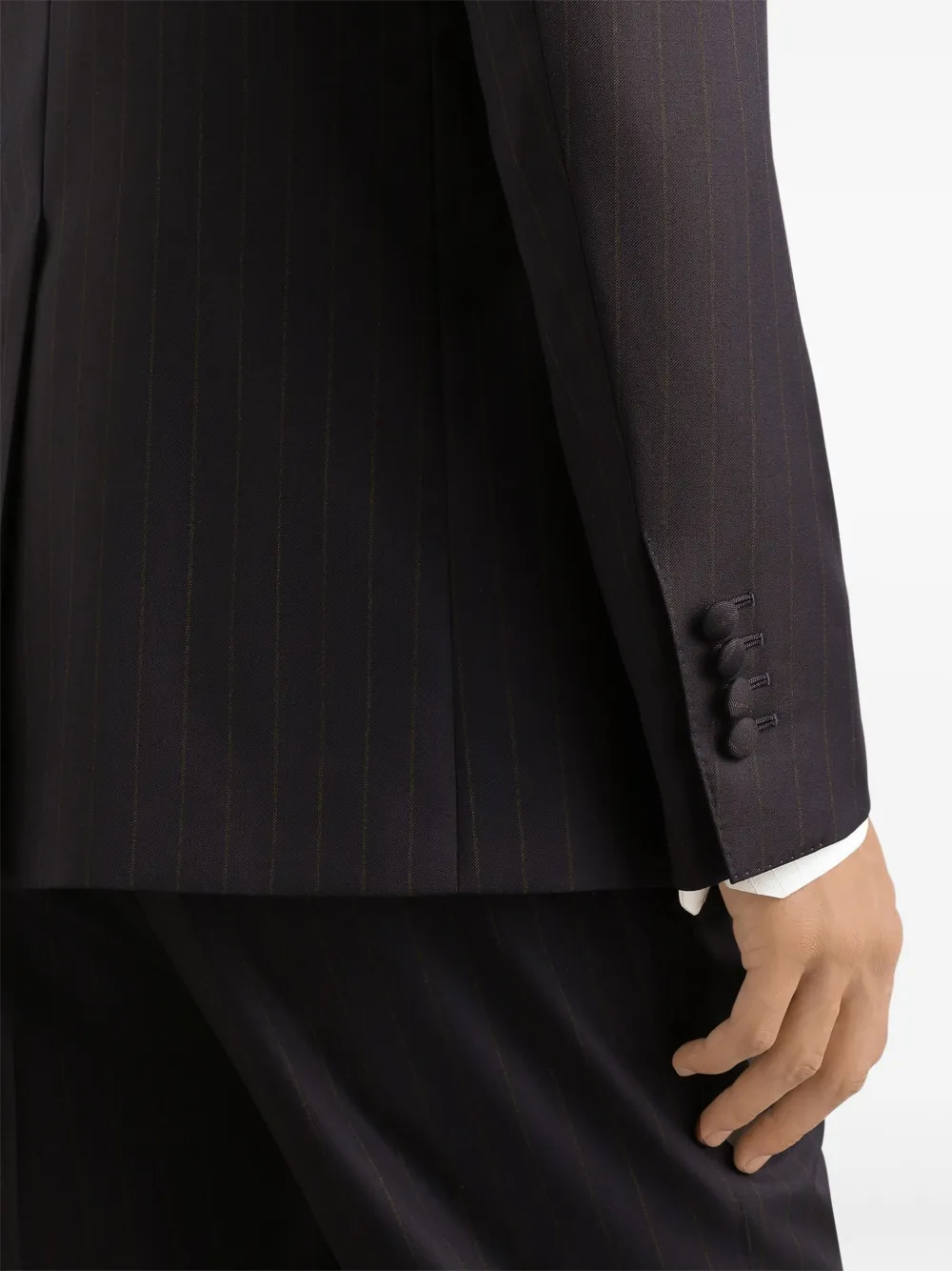 Dolce & Gabbana Gestreept jack met dubbele rij knopen Zwart