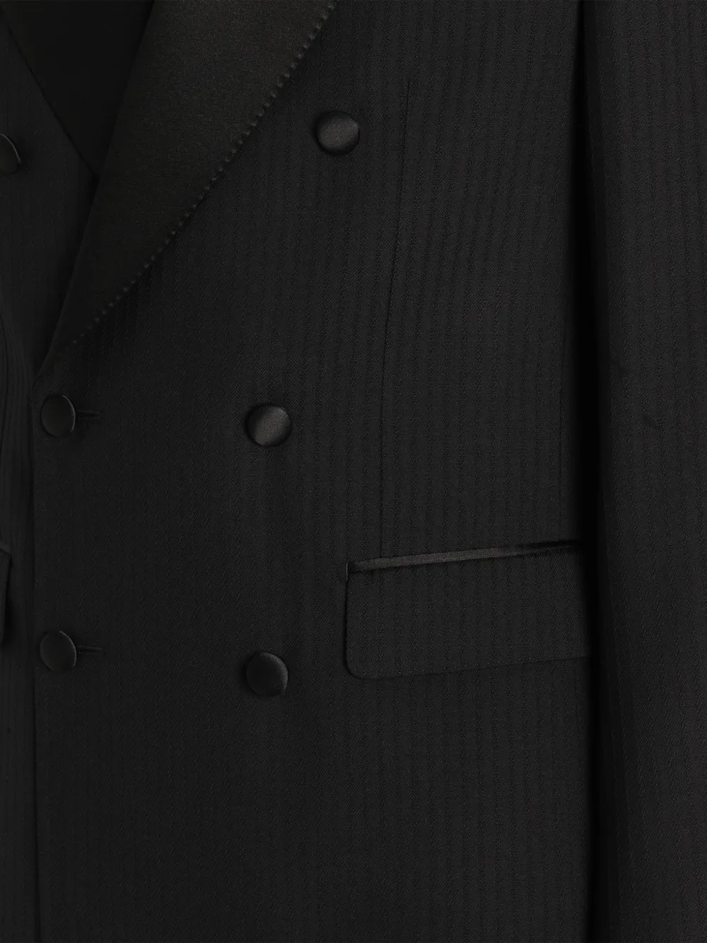 Dolce & Gabbana Sicilia jack met dubbele rij knopen en puntige revers Zwart