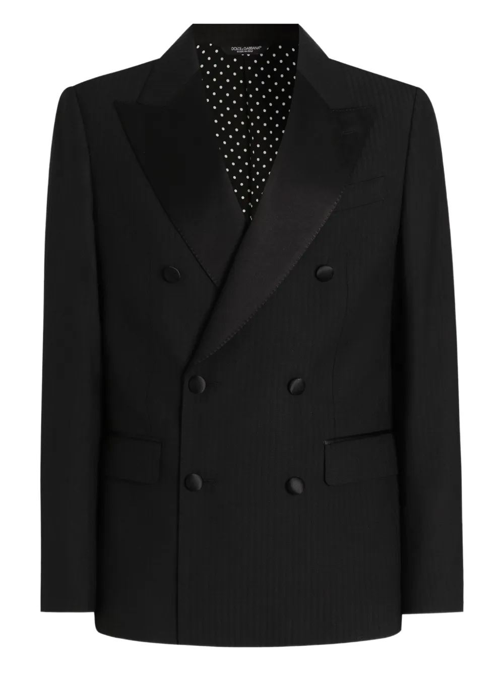 Dolce & Gabbana Sicilia double-breasted peaked-lapel jacket - Schwarz