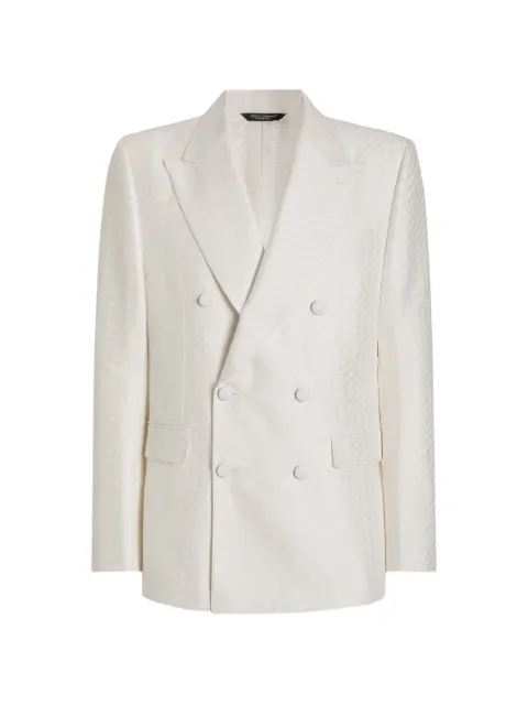 Dolce & Gabbana double-breasted Sicilia light jacquard jacket with micro pattern 