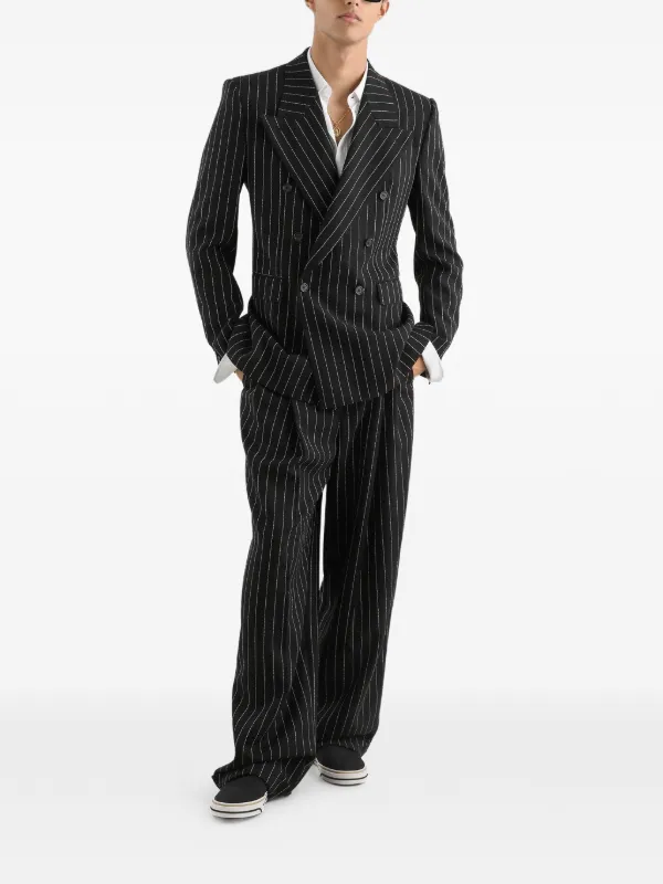 DOLCE & GABBANA ストライプ柄ジャケット ブラック 46 キレイめ DOLCE