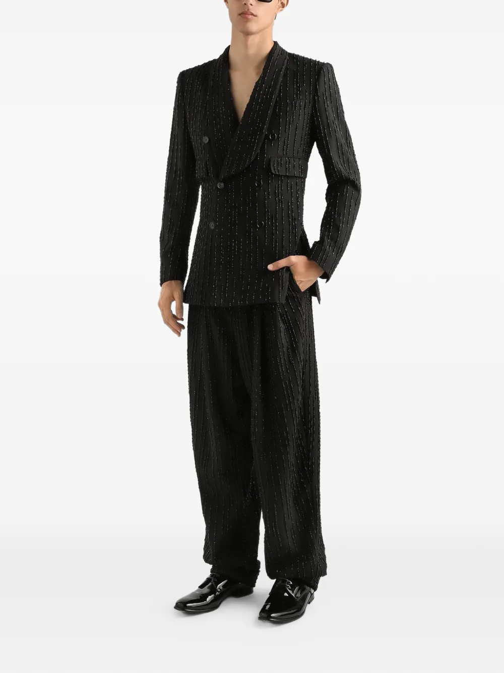 Dolce & Gabbana Double-breasted embellished-stripe blazer | Blazers | Image 2