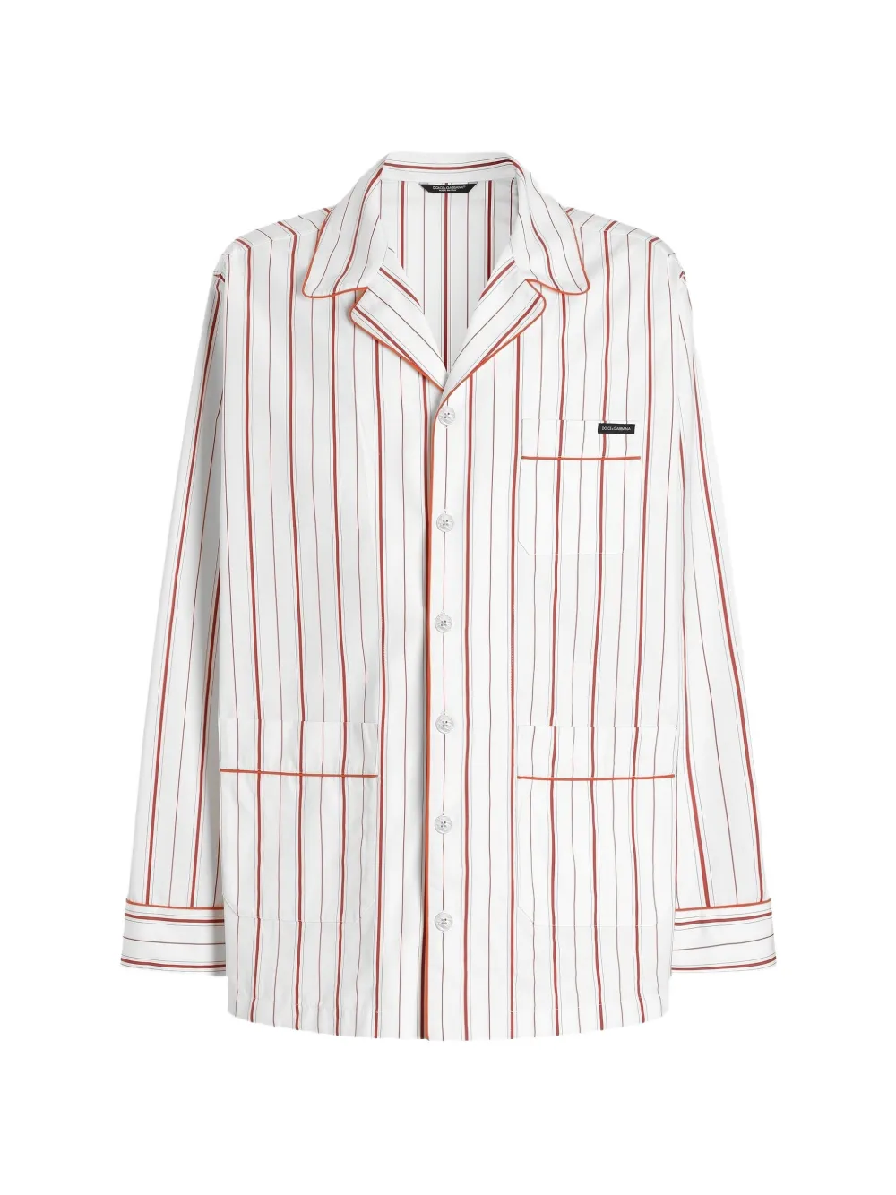 Dolce & Gabbana Hemd mit gestreifter Tasche - Weiß