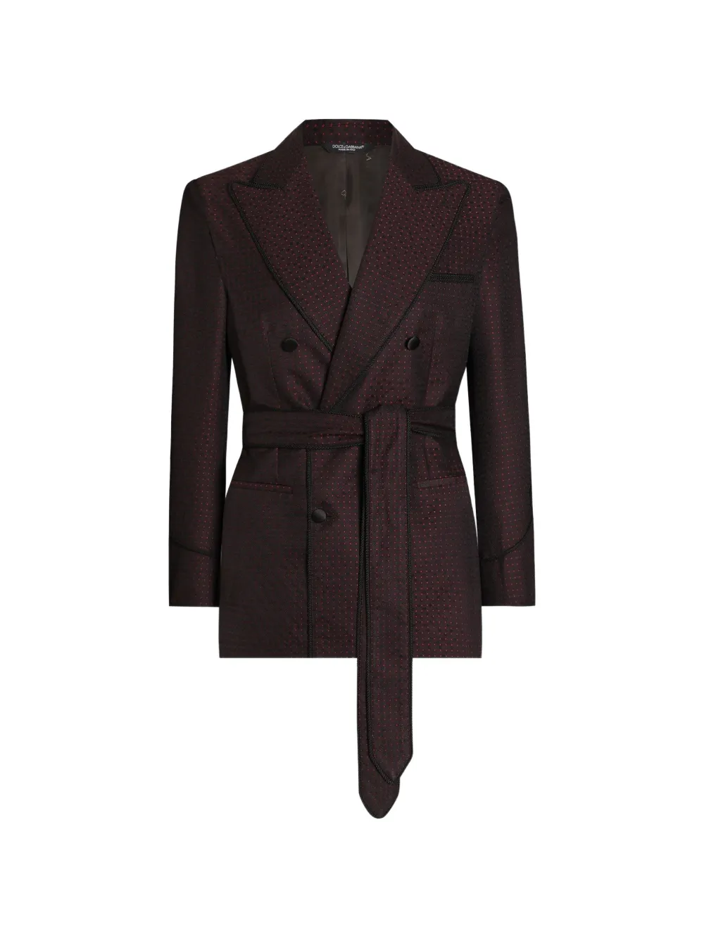 Dolce & Gabbana double-breasted jacket in micro-pattern jacquard - Rosso