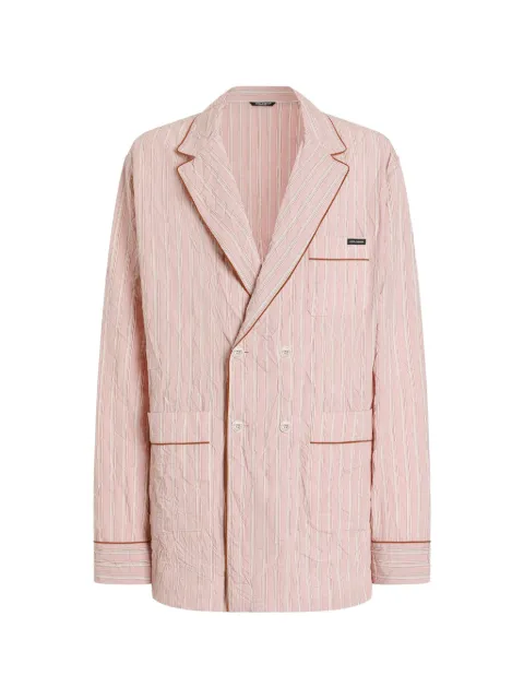Dolce & Gabbana crinkled striped fabric shirt-style Vanity robe