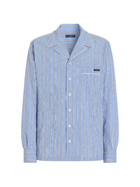 Dolce & Gabbana crinkled striped fabric vanity shirt