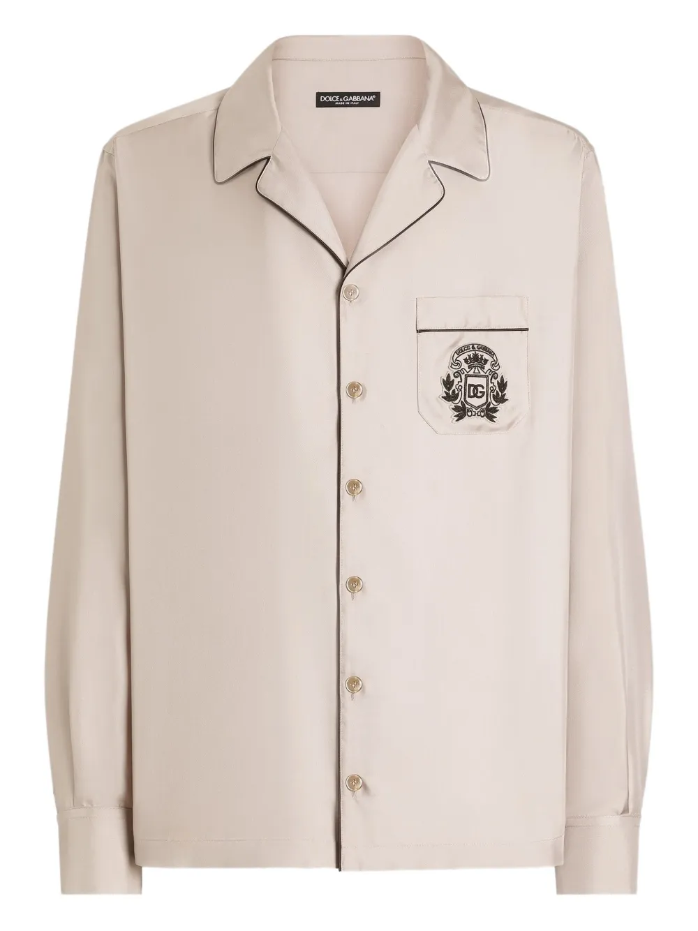 Dolce & Gabbana Logo-embroidered Pocket Shirt In Neutral