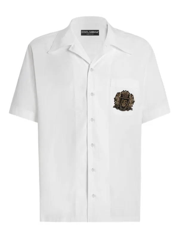 Dolce & Gabbana Hawaii Cotton Poplin Shirt in White