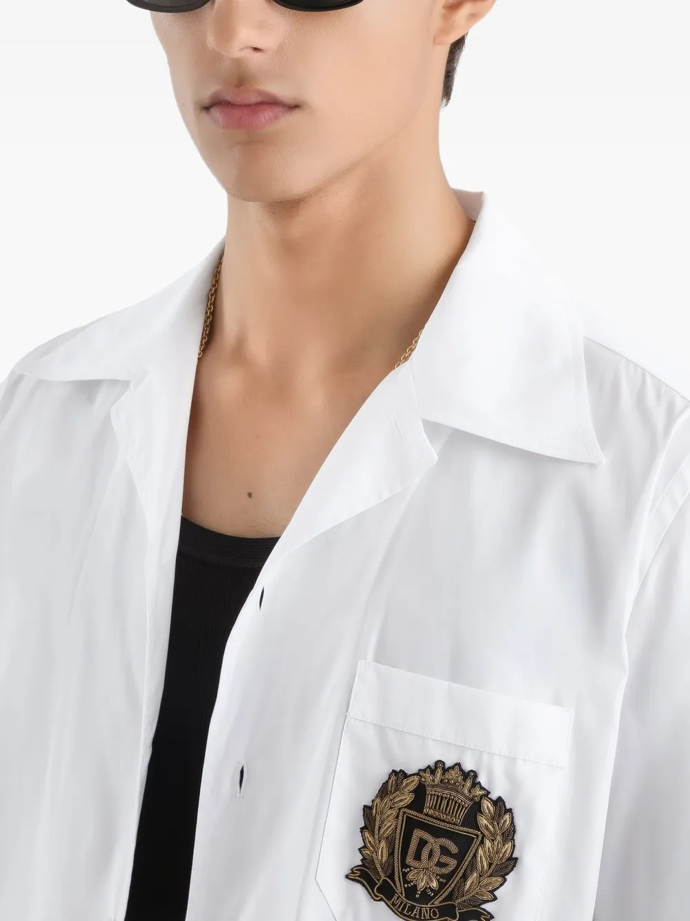 Dolce & Gabbana Katoenen popeline overhemd Wit