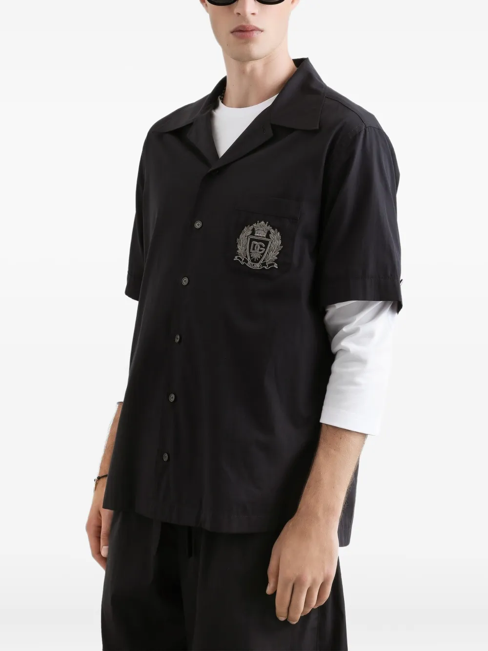 Dolce & Gabbana overhemd met korte mouwen Zwart