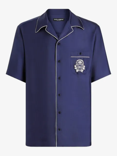 Dolce & Gabbana Hawaii piping-embroidered shirt
