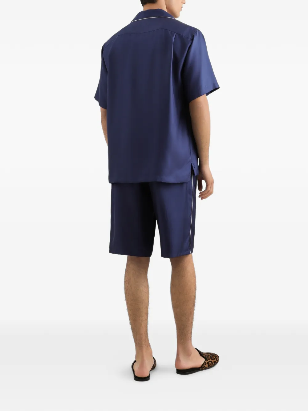Dolce & Gabbana Hawaii overhemd met geborduurde afwerking Bruin