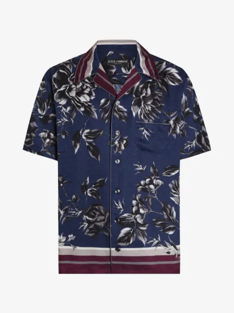 Dolce & Gabbana peony-print Hawaii twill shirt