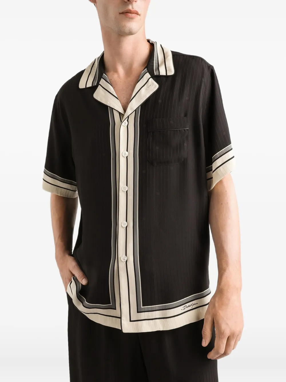 Dolce & Gabbana Overhemd met gestreept detail Zwart