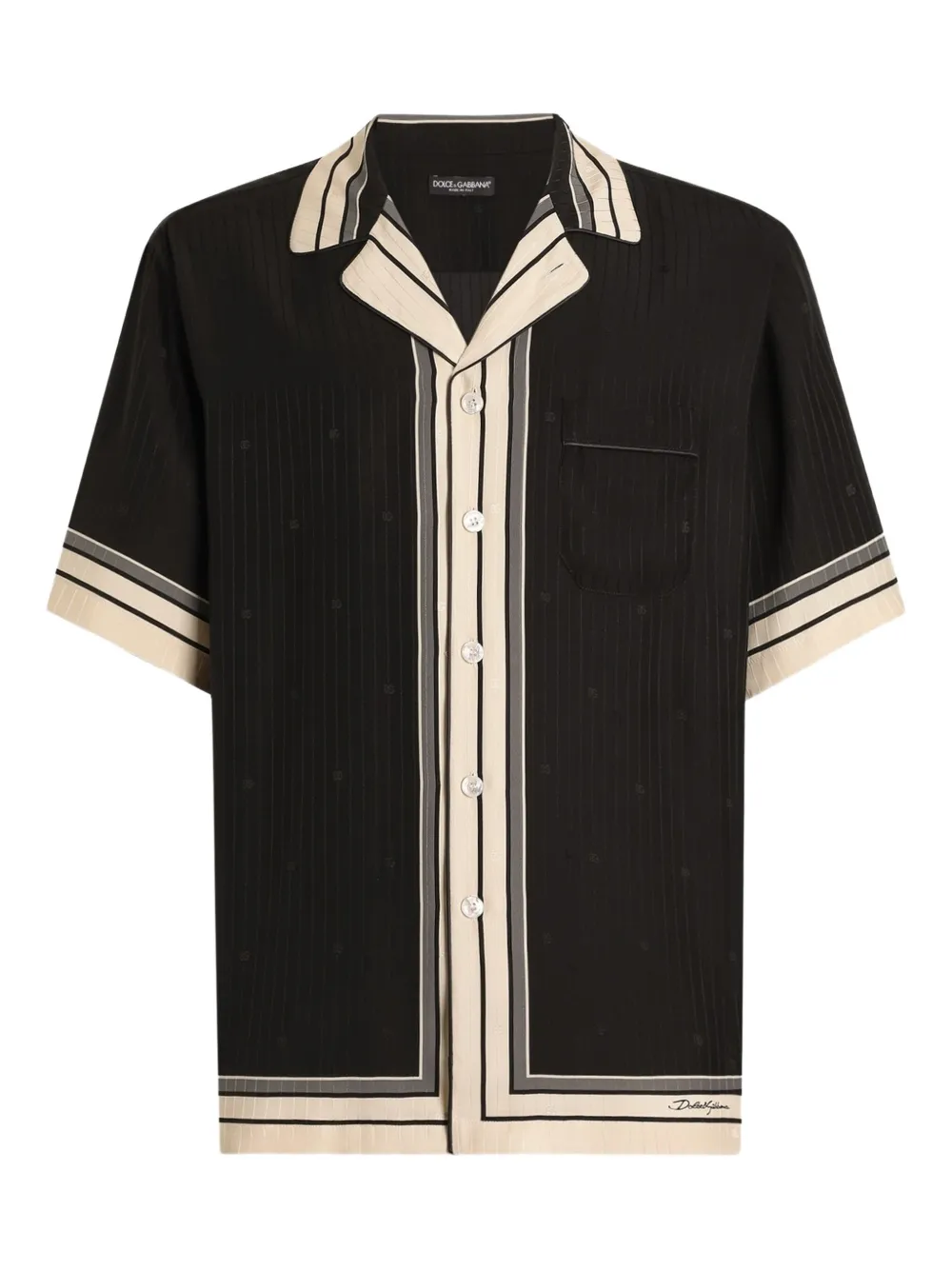 Dolce & Gabbana Camicia con dettaglio a righe - Nero