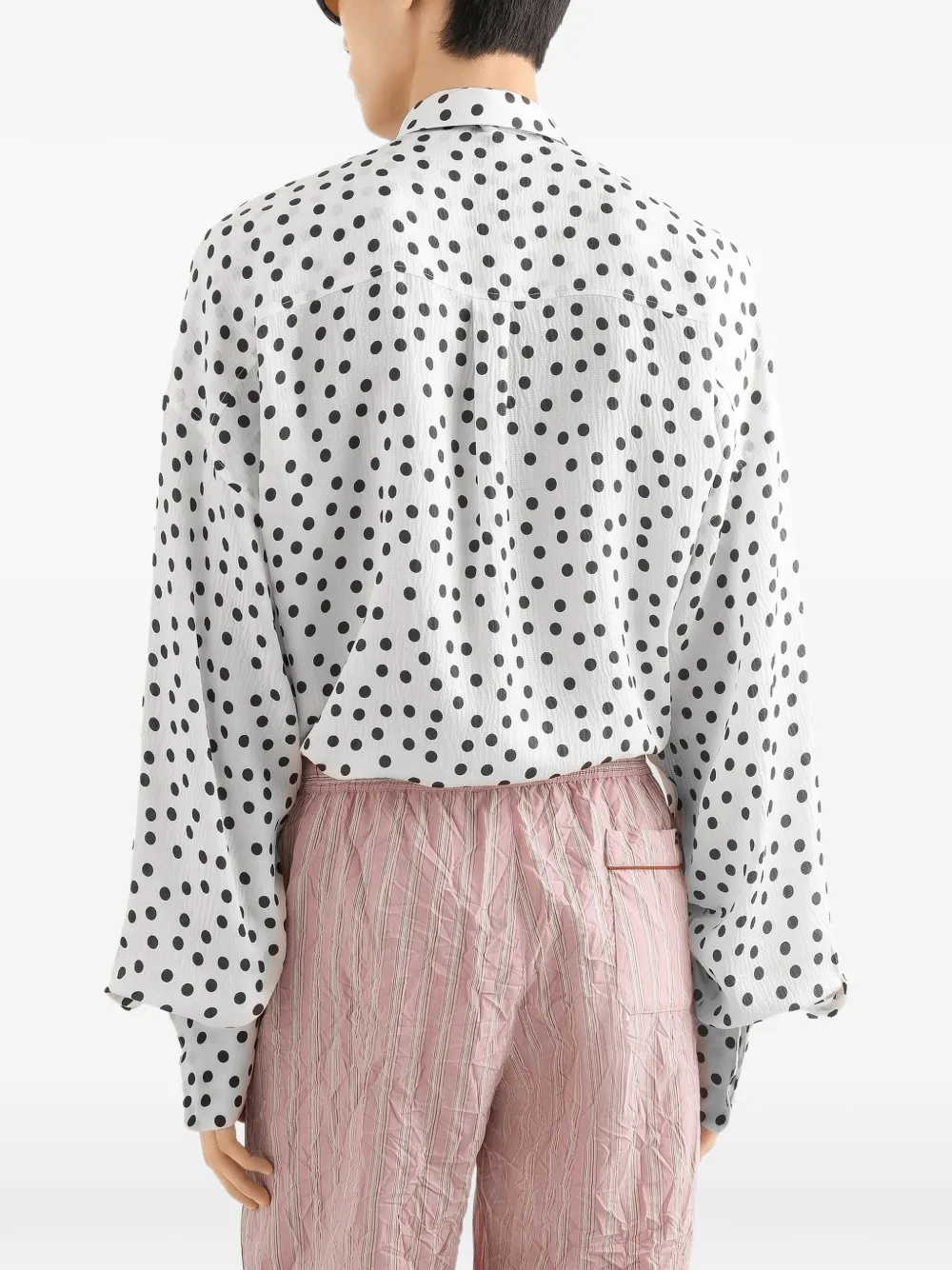 Dolce & Gabbana Overhemd met stippen en knoop Wit