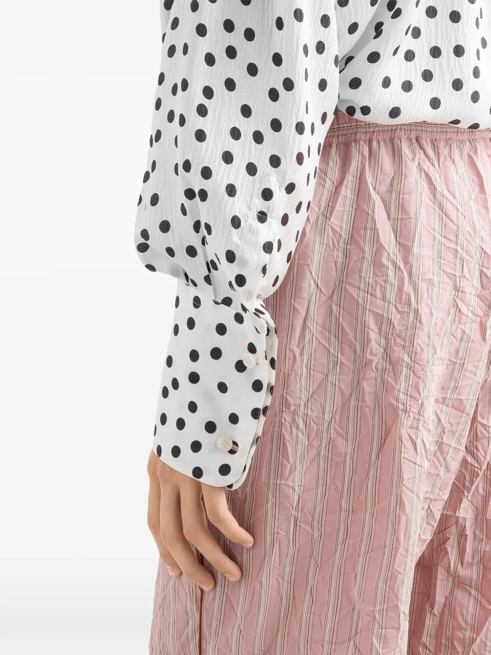 Dolce & Gabbana Overhemd met stippen en knoop Wit