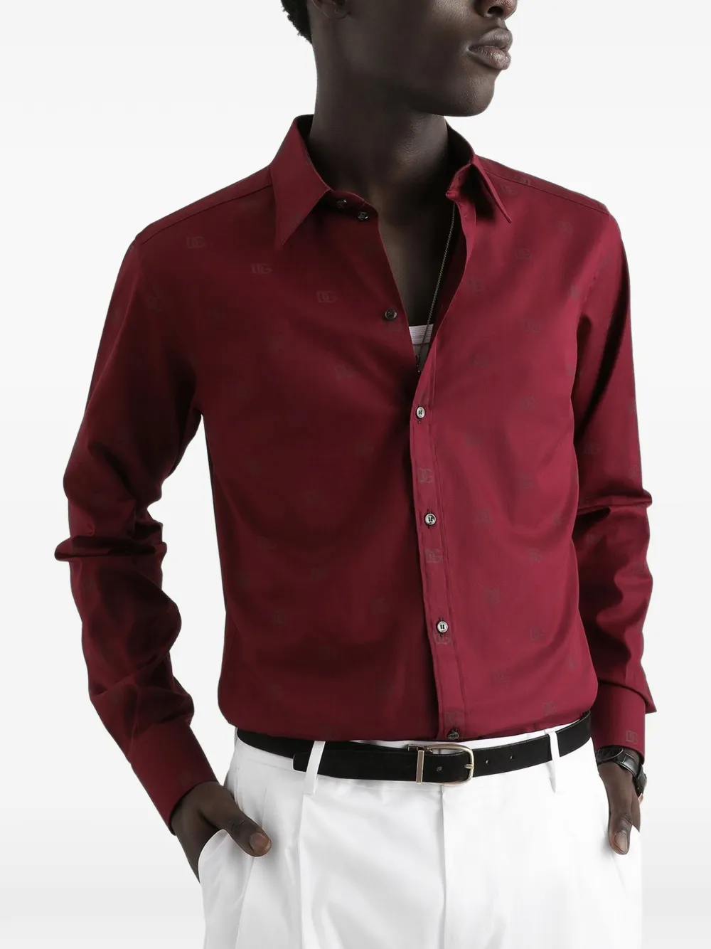Dolce & Gabbana Martini popeline overhemd met logo-print Rood