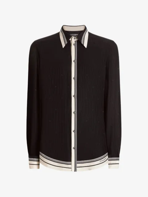 Dolce & Gabbana camisa con logo y rayas estampadas