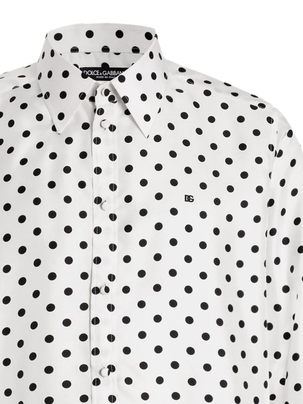 Dolce & Gabbana Twill overhemd met stippen Wit