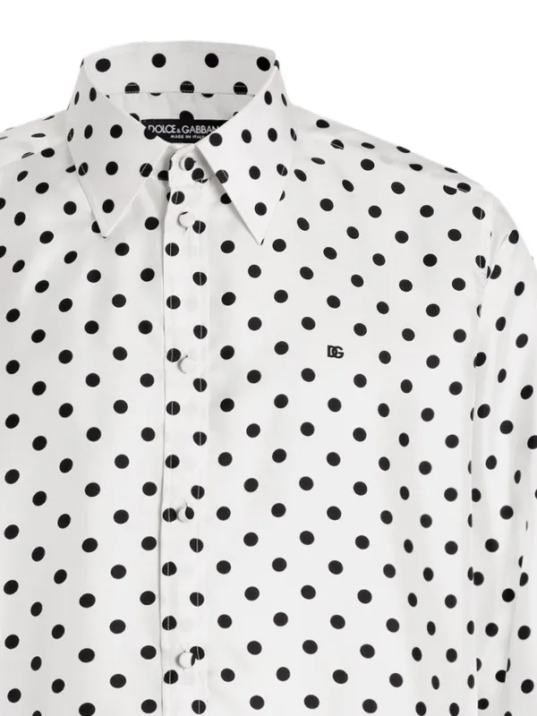 mens white polka dot dress shirt George Cotton White Polka Dot French Cuff Dress Shirt AH613